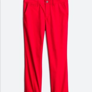 Red mid rise skinny pants